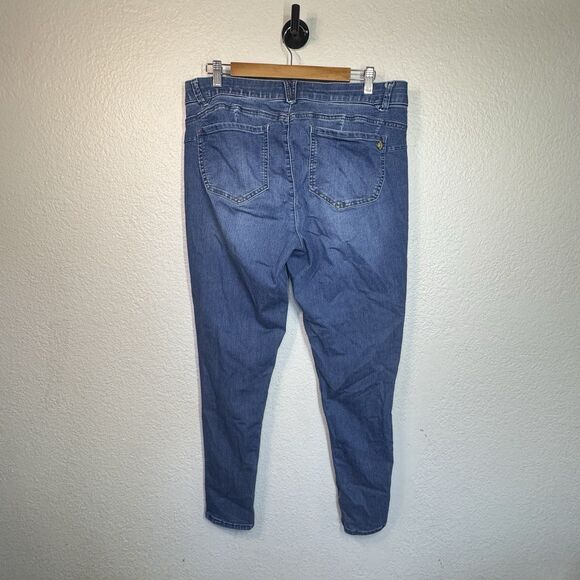 Democracy Jeans Women 16 Medium Wash Ab Solution Skinny Fitted Stretch Shaping - Picture 2 of 8